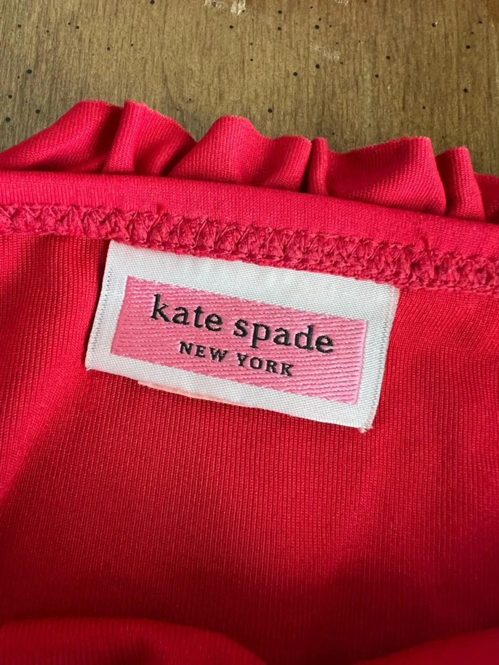 💕 Kate Spade Vibrant Red Mini Ruffle French Bikini Set Size 8 - Picture 5 of 9